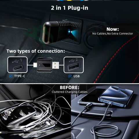 Private Tooling Beliebtes Carplay Android Auto 2 in 1 Carplay Mini Carplay USB Dongle Kabelgebundener zu kabellosem Adapter