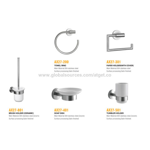 Gewerbliche Badezimmer-Accessoires Bundle - 6-teiliges Set aus 304 Edelstahl, Hotel Renovierungsbedarf