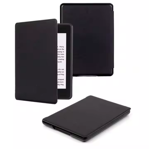 Housse de Protection Classique Fine Universelle avec Logo Personnalisé, Mise en Veille/Réveil Automatique, Cuir PU, pour Kindle Paperwhite et Kindle Oasis 6" 6.8" - Livraison DDP USA
