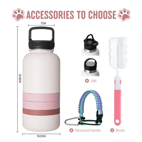 Bouteille d'eau pour animaux de compagnie à paroi unique avec bol de nourriture pour les voyages avec animaux de compagnie