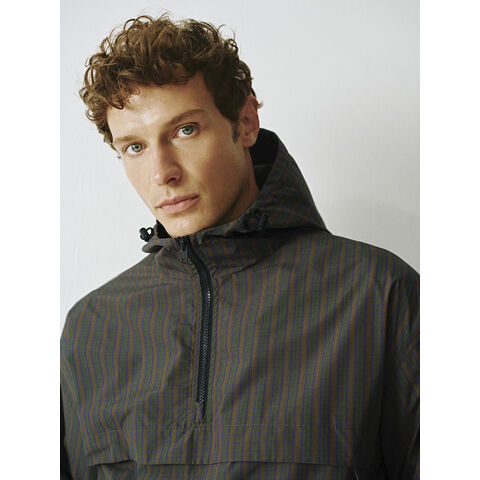 Roupa masculina por atacado personalizada: jaquetas de camisa com capuz de alta qualidade com decorações trançadas e padrões de xadrez