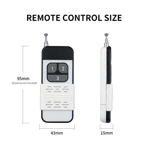 Control Remoto Inalámbrico RF de 2 Canales y 3 Botones con Código de Aprendizaje para Bomba de Agua, Motor, Puerta Eléctrica, Elevación y Grúa