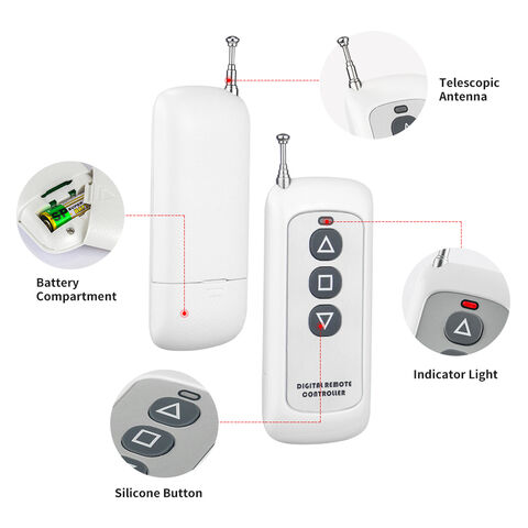 Receptor de control remoto inalámbrico RF de alta potencia AC para bomba de agua, motor, puerta eléctrica, elevación, grúa, riego con DIP