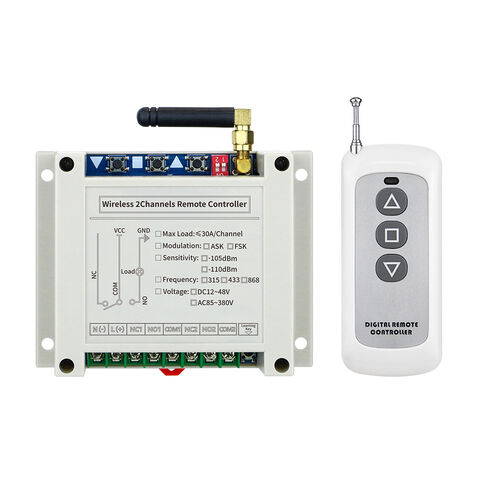 Receptor de control remoto inalámbrico RF de alta potencia AC para bomba de agua, motor, puerta eléctrica, elevación, grúa, riego con DIP