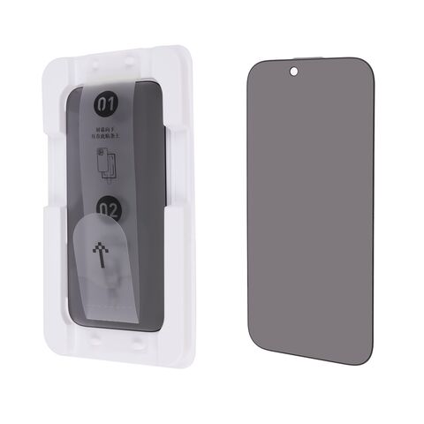 Dernière conception Protecteur d'écran de confidentialité pour iPhone et Samsung, Film de protection Anti-Espion, Verre Trempé avec cadre d'installation