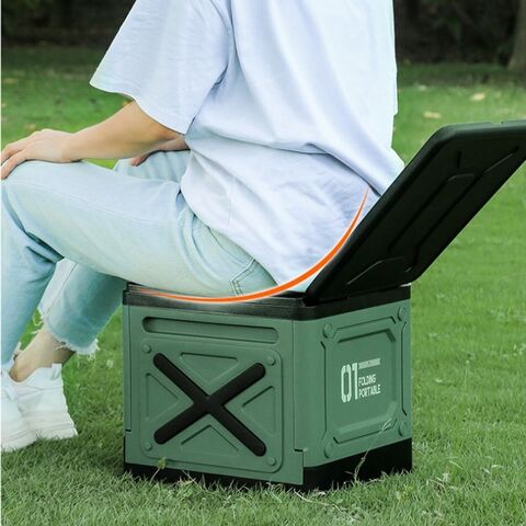 Tragbare Outdoor-Falttoilette, Praktische Autotoilette, Multifunktionale Falttoilette, Faltbarer Kunststoff-Aufbewahrungskorb
