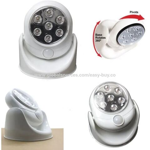 Applique murale d'extérieur sans fil avec capteur de mouvement infrarouge activé, rotation à 360 degrés, lampes murales à détecteur de mouvement, veilleuse pour toilettes