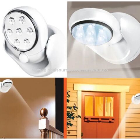 Applique murale d'extérieur sans fil avec capteur de mouvement infrarouge activé, rotation à 360 degrés, lampes murales à détecteur de mouvement, veilleuse pour toilettes