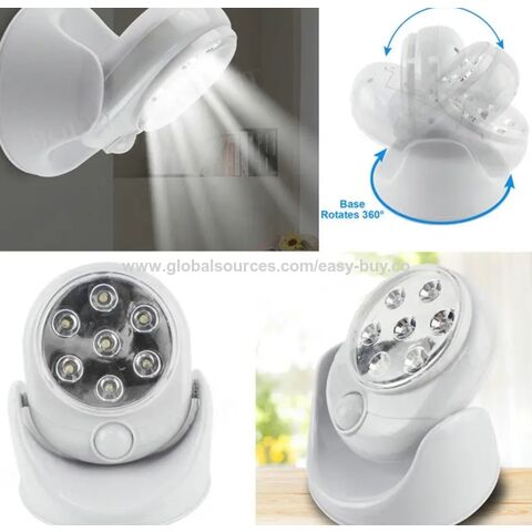 Applique murale d'extérieur sans fil avec capteur de mouvement infrarouge activé, rotation à 360 degrés, lampes murales à détecteur de mouvement, veilleuse pour toilettes