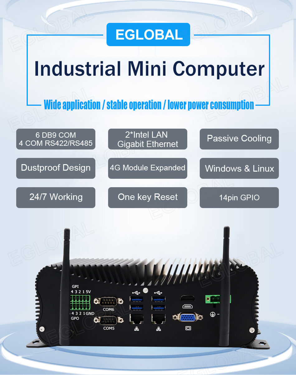 Fanless Industrial Embedded Computer Core I5 1235u Mini Pc Dual J45 Lan ...