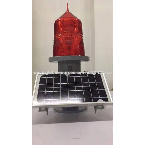 أضواء عائق الطيران حمراء تعمل بالطاقة الشمسية LED أضواء تحذير الطائرات مع لوحة شمسية