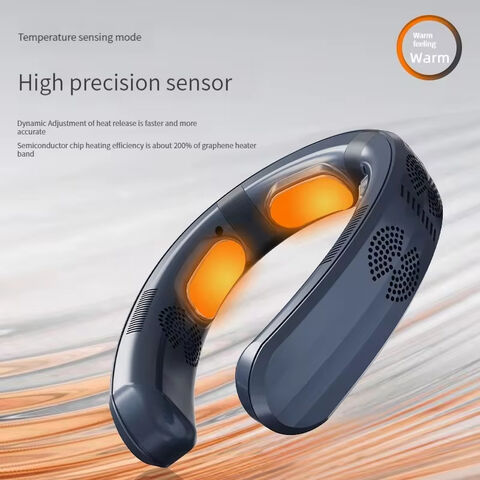 Neuer Kühlungs-Mode-Ventilator Halbleiter-Hänge-Nackenventilator USB-Fauler-Ventilator Tragbare Digitalanzeige Kühlung Heizung