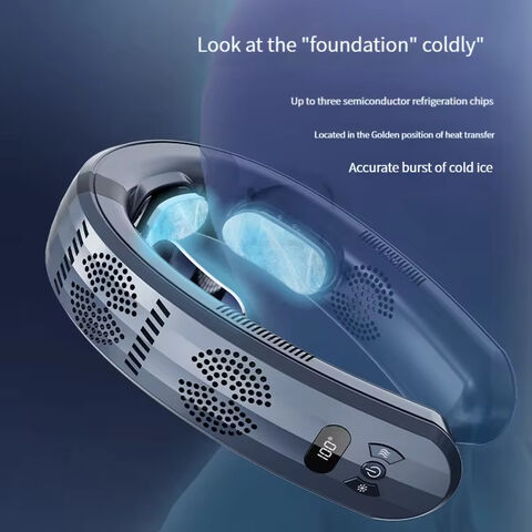 Neuer Kühlungs-Mode-Ventilator Halbleiter-Hänge-Nackenventilator USB-Fauler-Ventilator Tragbare Digitalanzeige Kühlung Heizung