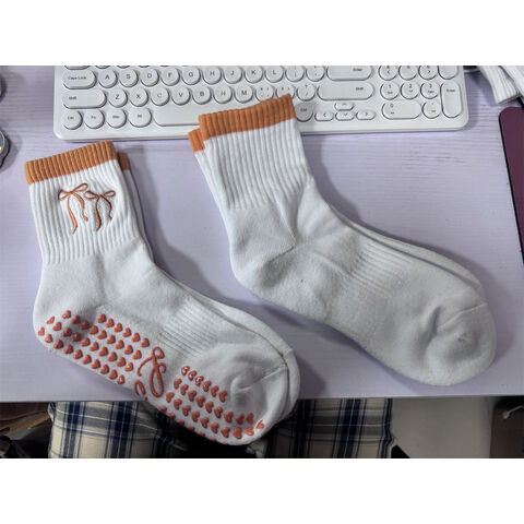Rutschfeste Sport-Pilates-Socken mit individuellem Sticklogo, bequeme Socken