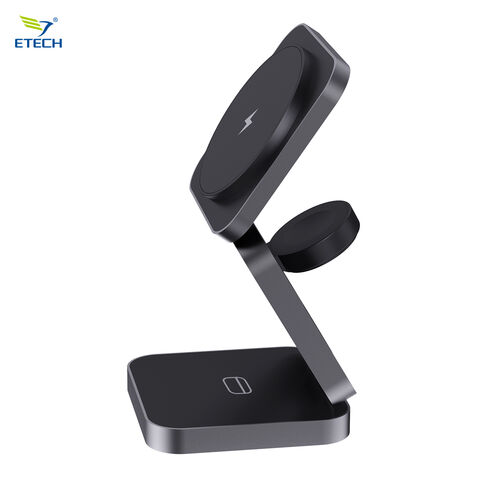Luxus Reise 3-in-1 Magnetisches Kabelloses Ladegerät - 15W Qi-konformes Schnellladen für Telefon, Uhr & AirPods Magnetische Ladestation