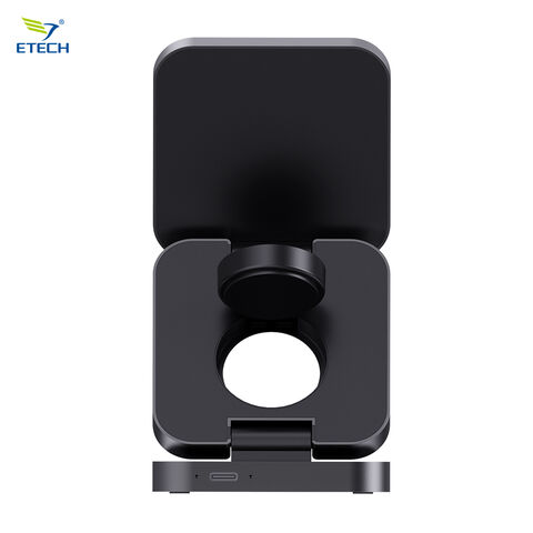 Luxus Reise 3-in-1 Magnetisches Kabelloses Ladegerät - 15W Qi-konformes Schnellladen für Telefon, Uhr & AirPods Magnetische Ladestation