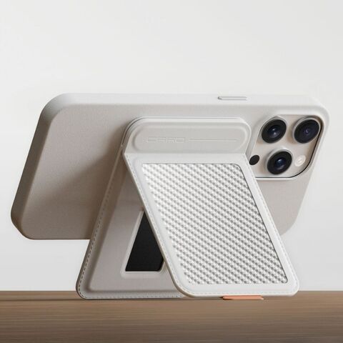 Magnetische Handy-Geldbörse aus Carbonfaser-Leder mit individuellem LOGO - Magnetischer Handy-Kartenhalter mit Telefonständer