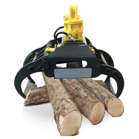 Équipement forestier Mini pelle hydraulique avec grappin rotatif pour bois et pierre / Grappin à bois