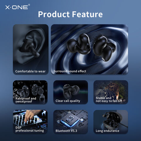 X-ONE TunePod Air SPORT Écouteurs Bluetooth V5.3 Étanche avec Connexion Lightning, Casque de Course Sans Fil à Réduction de Bruit