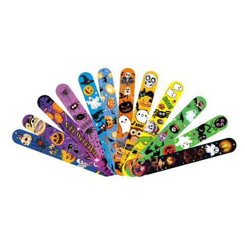 Gelang Hantu Horor Halloween Anak-anak dengan Cincin Jepret Lingkaran Tepuk PVC untuk Peralatan Servis