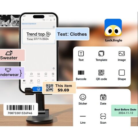 Máquinas de etiquetagem, notas adesivas térmicas Bluetooth portáteis autoadesivas, adesivos à prova d'água, pequena impressora de etiquetas inteligente
