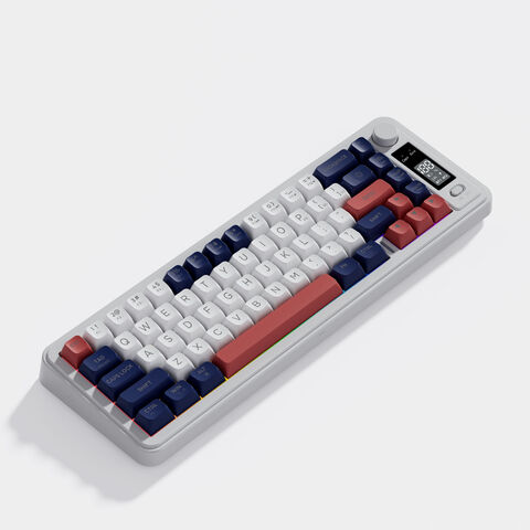 Kompakte 67-Tasten-Gaming-Tastatur mit RGB-Hintergrundbeleuchtung, Membran-Tastatur und Tri-Mode (USB-Kabel/BT/2.4G) mit TFT-Display für PC