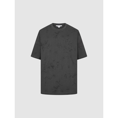 Camisetas masculinas de algodão de manga curta de alta qualidade, personalizadas por atacado, com estampas texturizadas.