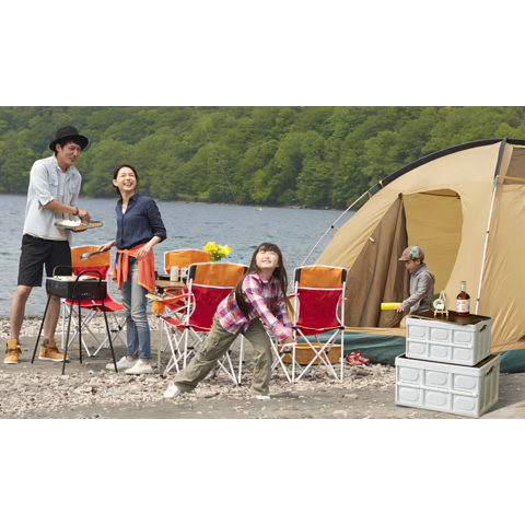 Caixa de Armazenamento de Plástico para Camping ao Ar Livre com Tampas de Madeira