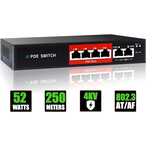 Switch PoE+ Gigabit 16 Ports avec Budget de 120W, Mode Étendu et Récupération Automatique PoE pour la Surveillance CCTV