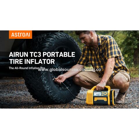 Gonfleur de pneu portable avec conception brevetée, affichage numérique, débit d'air de 600L/M (21.2CFM) pour voiture RAV4, 12V avec éclairage