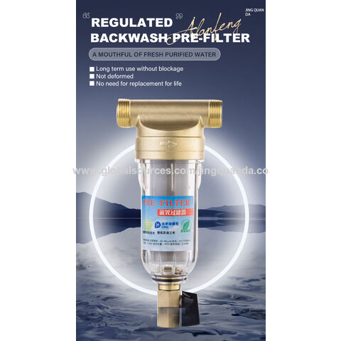Système de préfiltre réutilisable NSF 60 microns pour toute la maison, rinçage automatique, tête rotative, manuel pour usage domestique
