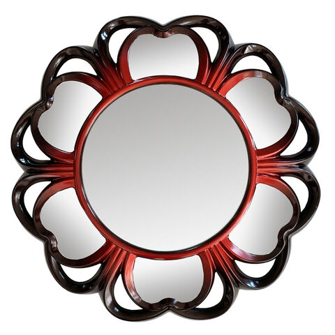 Espejo de Pared con Marco de Estilo Vintage - Elegante Espejo Decorativo de Maquillaje Estilo Europeo con Marco de Plástico