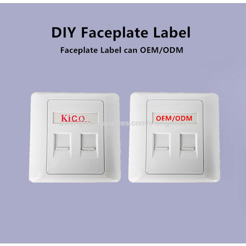 Kico Cat6 RJ45 Plaque Murale Réseau 2 Ports Type 86*86 pour Prises Keystone, connecteur modulaire