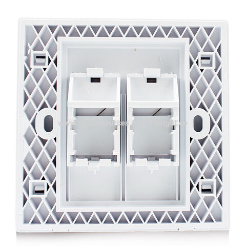 Kico Cat6 RJ45 Plaque Murale Réseau 2 Ports Type 86*86 pour Prises Keystone, connecteur modulaire