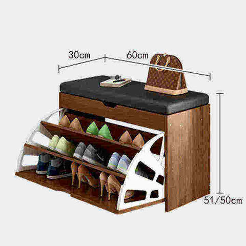 Bergaya Mewah rak sepatu furnitur kayu Solid untuk kamar tidur ruang tamu kantor