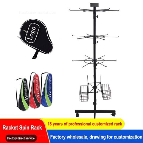 School Stationery Store Display Racks Rotating Racks Badminton Table Tennis Rackets Document Bags Hook Racks-for Sports