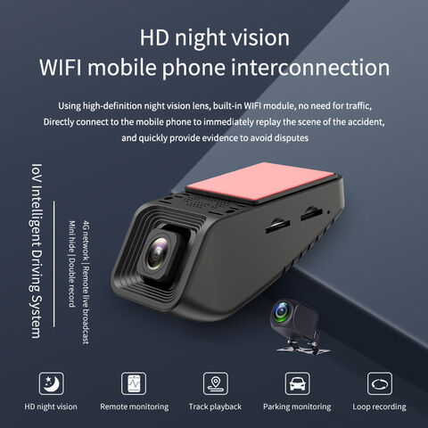 Caméra Embarquée à Double Lentille avec Communication Bidirectionnelle, Vision Nocturne HD, Enregistrement HD1080P, WiFi Mobile, GPS 4G pour Voiture, Support de Gestion de Flotte CMSV6
