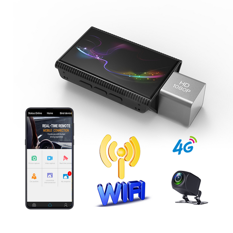 Caméra Embarquée 4G pour Voiture Full HD 1080P Android 8.1 WIFI GPS Double Objectif Enregistreur Vidéo