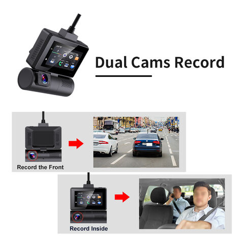 Caméra de Voiture 4G 2 en 1 avec Wifi, Suivi GPS, Support Vidéo en Direct 4G sur Téléphone, Compatible Carte Max. 256GB, Enregistrement HD 1080p
