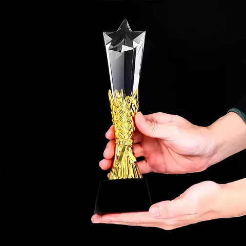 Trofeo Estrella de Metal Deportivo para Regalos Empresariales JN, Premio de Honor en Cristal, Trofeos de Metal y Cristal