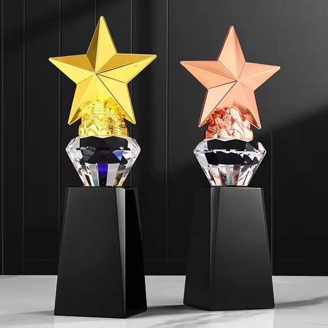 Trofeo Estrella de Metal Deportivo para Regalos Empresariales JN, Premio de Honor en Cristal, Trofeos de Metal y Cristal