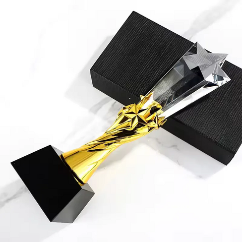 Trofeo Estrella de Metal Deportivo para Regalos Empresariales JN, Premio de Honor en Cristal, Trofeos de Metal y Cristal