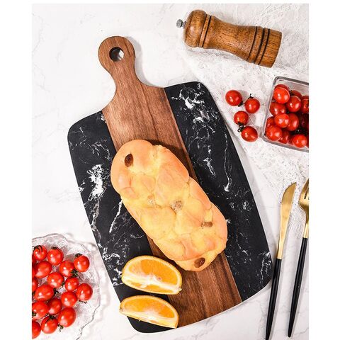 Fourniture Directe d'Usine Planche à Découper en Bois d'Acacia Imitation Marbre Plateau de Service en Bois Planches à Découper de Cuisine pour Légumes