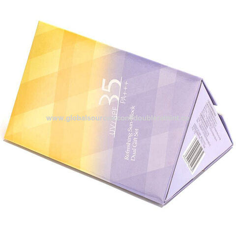 Caja triangular de cartón para incienso, protector solar, crema cosmética, cajón, embalaje rígido, papel de embalaje
