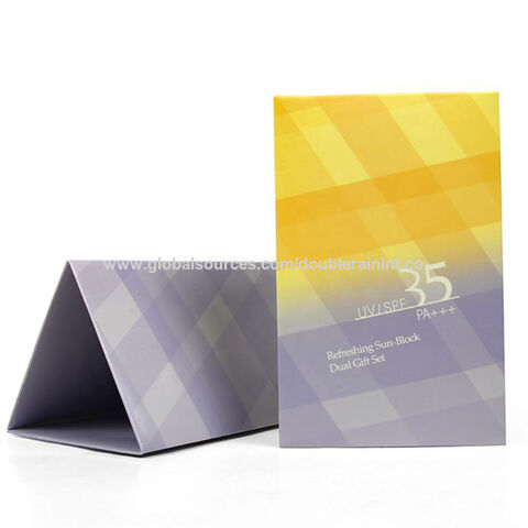 Caja triangular de cartón para incienso, protector solar, crema cosmética, cajón, embalaje rígido, papel de embalaje