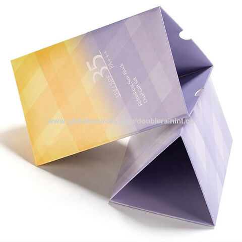 Caja triangular de cartón para incienso, protector solar, crema cosmética, cajón, embalaje rígido, papel de embalaje