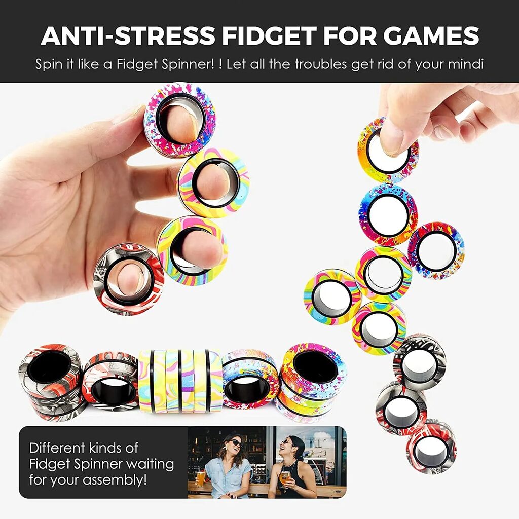 Newest Camo Fingers Magnet Rings Stress Relief Magical Toys For ...