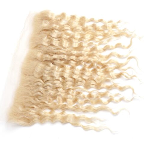 Extensions Blondes Cheveux Humains 613 Remy Malaisiens Bouclés avec Closure 13x4 Pré-épilées