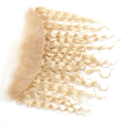 Extensions Blondes Cheveux Humains 613 Remy Malaisiens Bouclés avec Closure 13x4 Pré-épilées