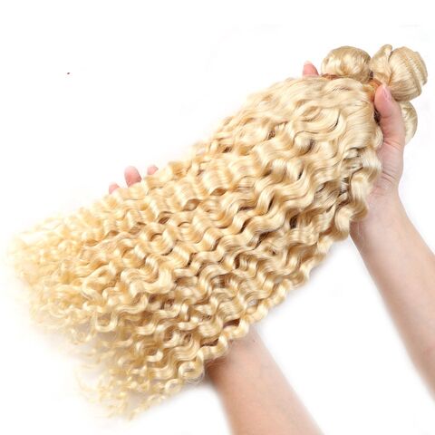 Extensions Blondes Cheveux Humains 613 Remy Malaisiens Bouclés avec Closure 13x4 Pré-épilées